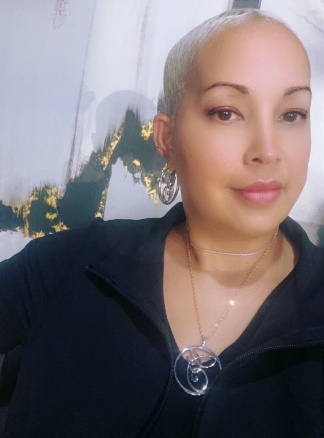 Giselle Signature White Gold Hoops