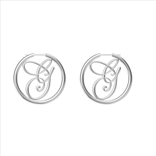 Giselle Signature White Gold Hoops